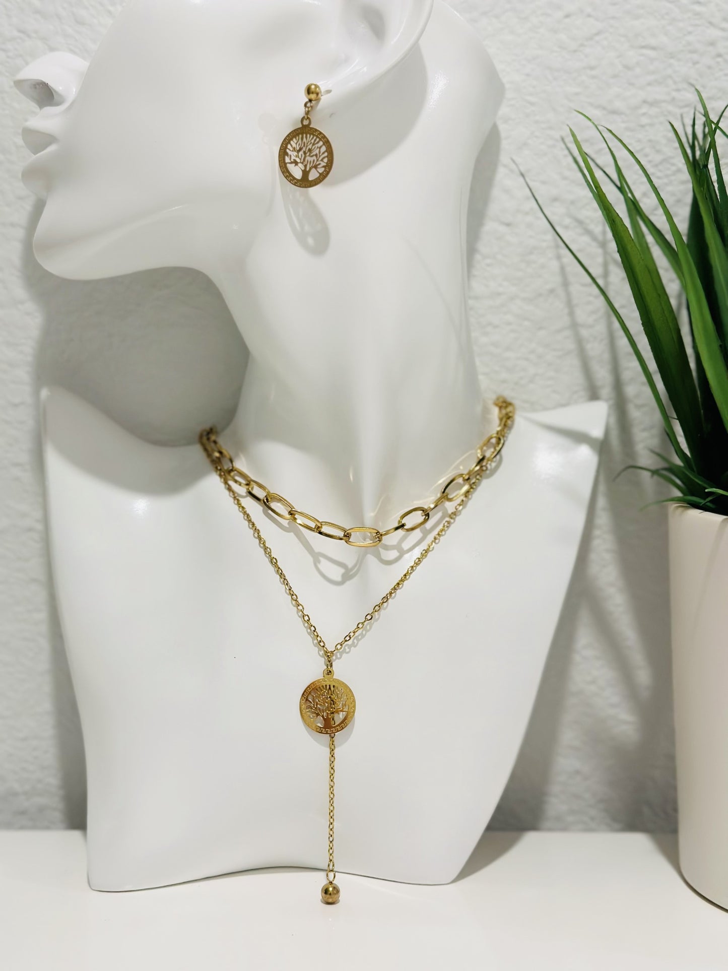 2 Layers Chain Golden Tree Set