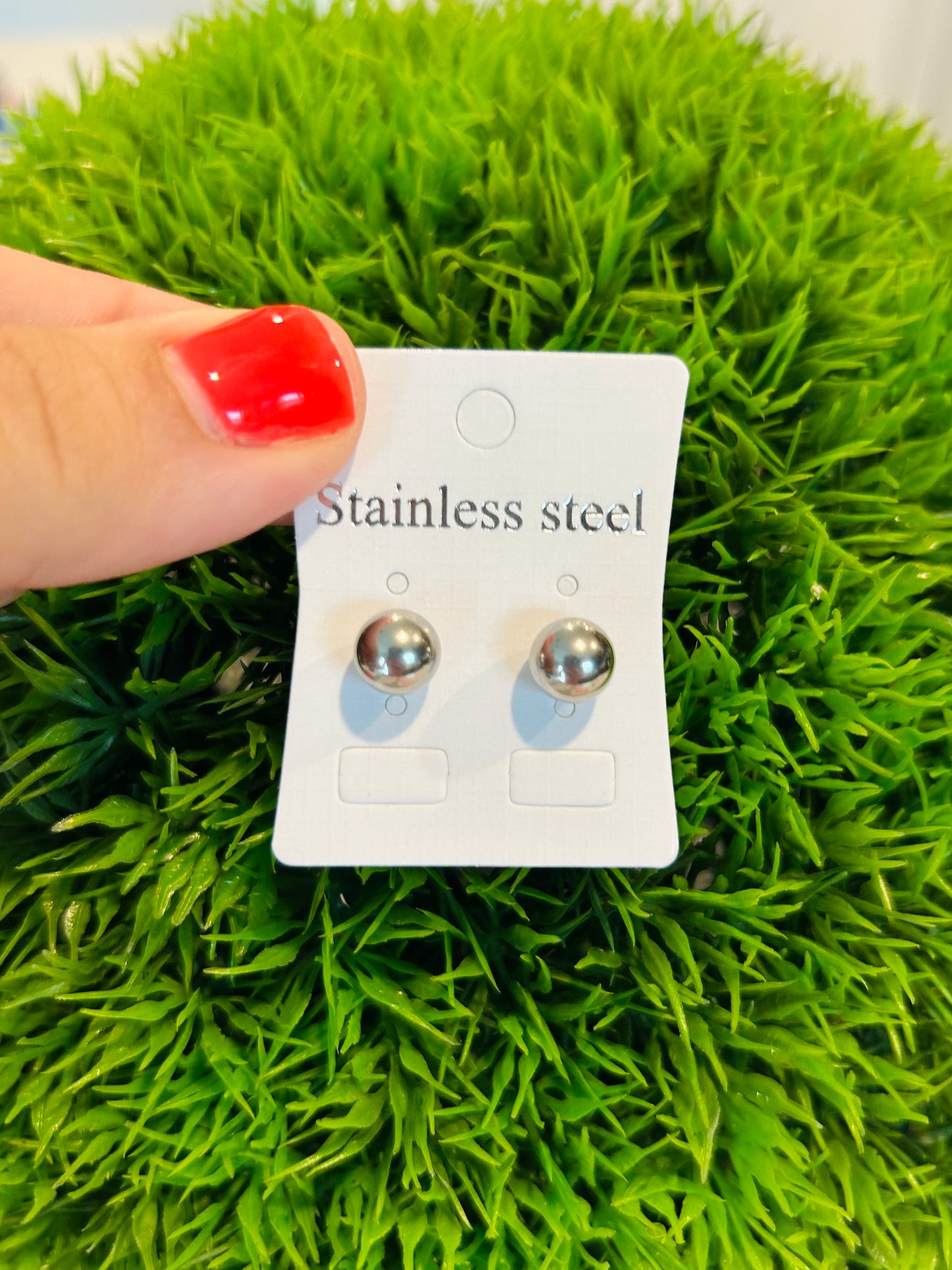 Silvery Ball earrings