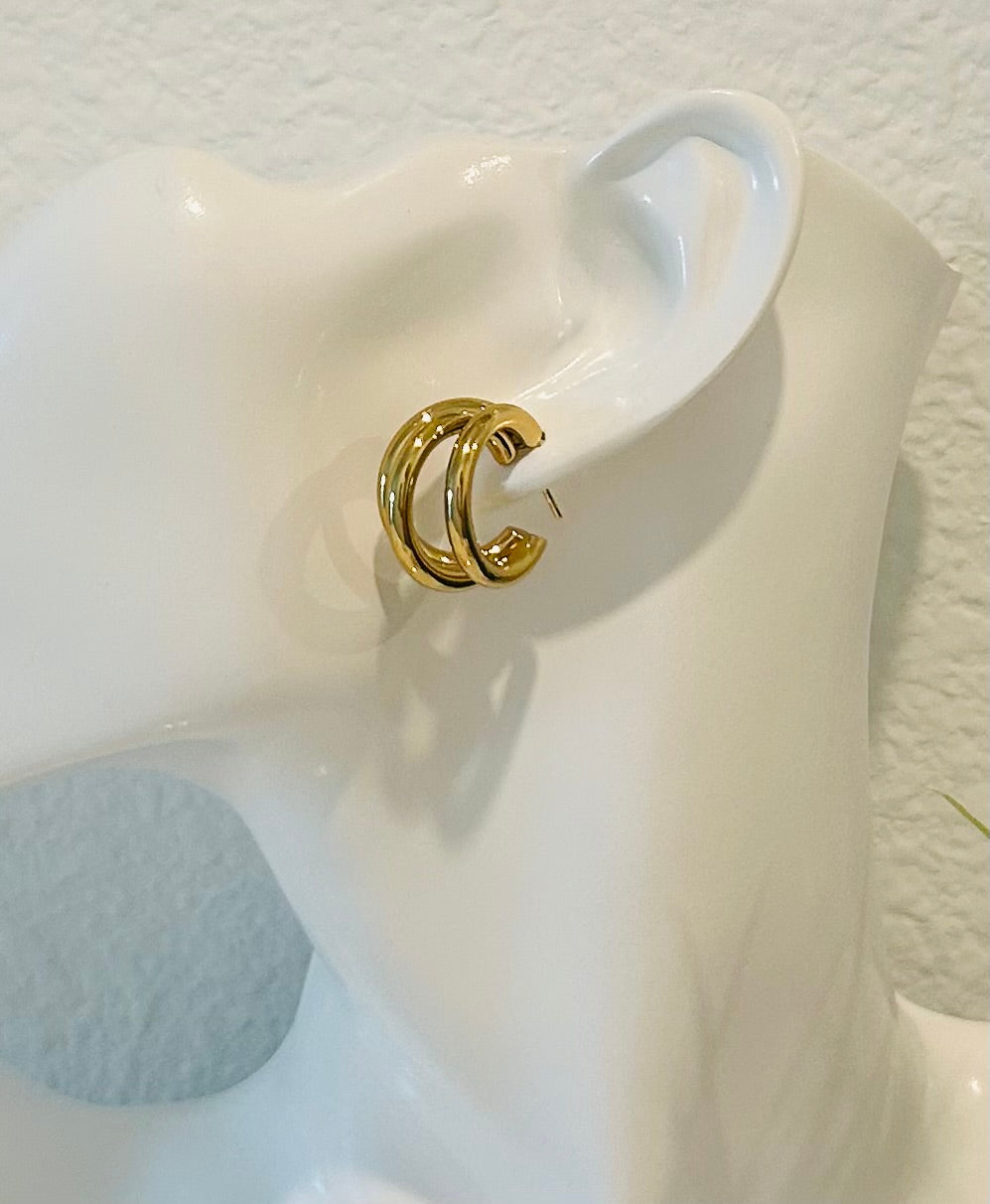 C-Shape Hollow Hoop Earrings